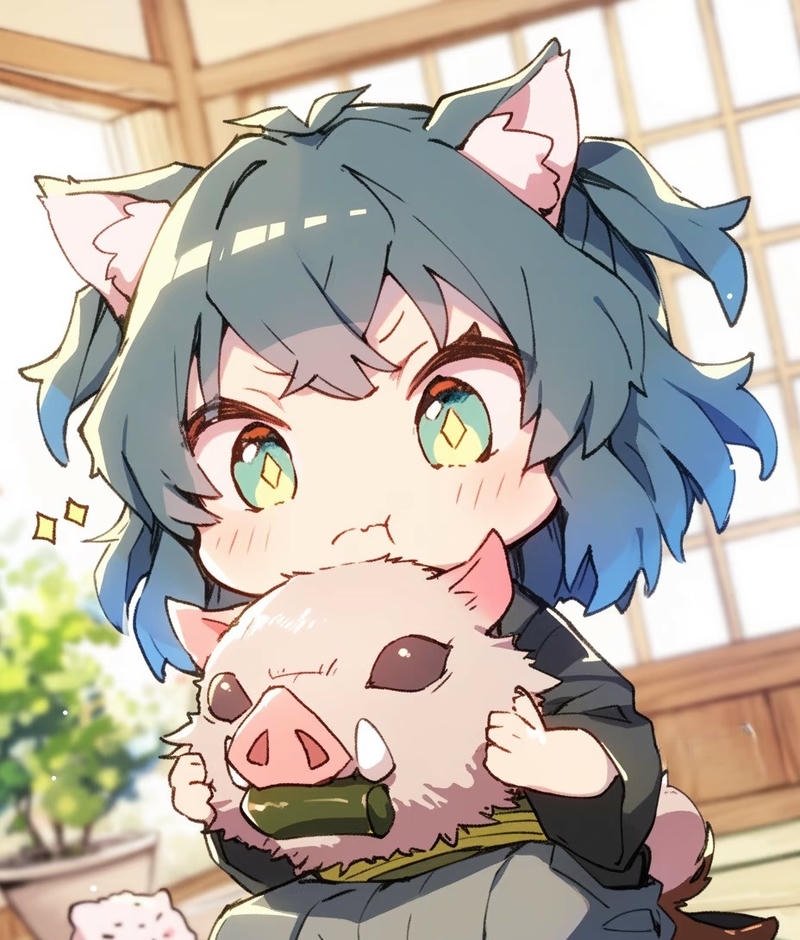 Hình Inosuke với phong cách mạnh mẽ tự nhiên