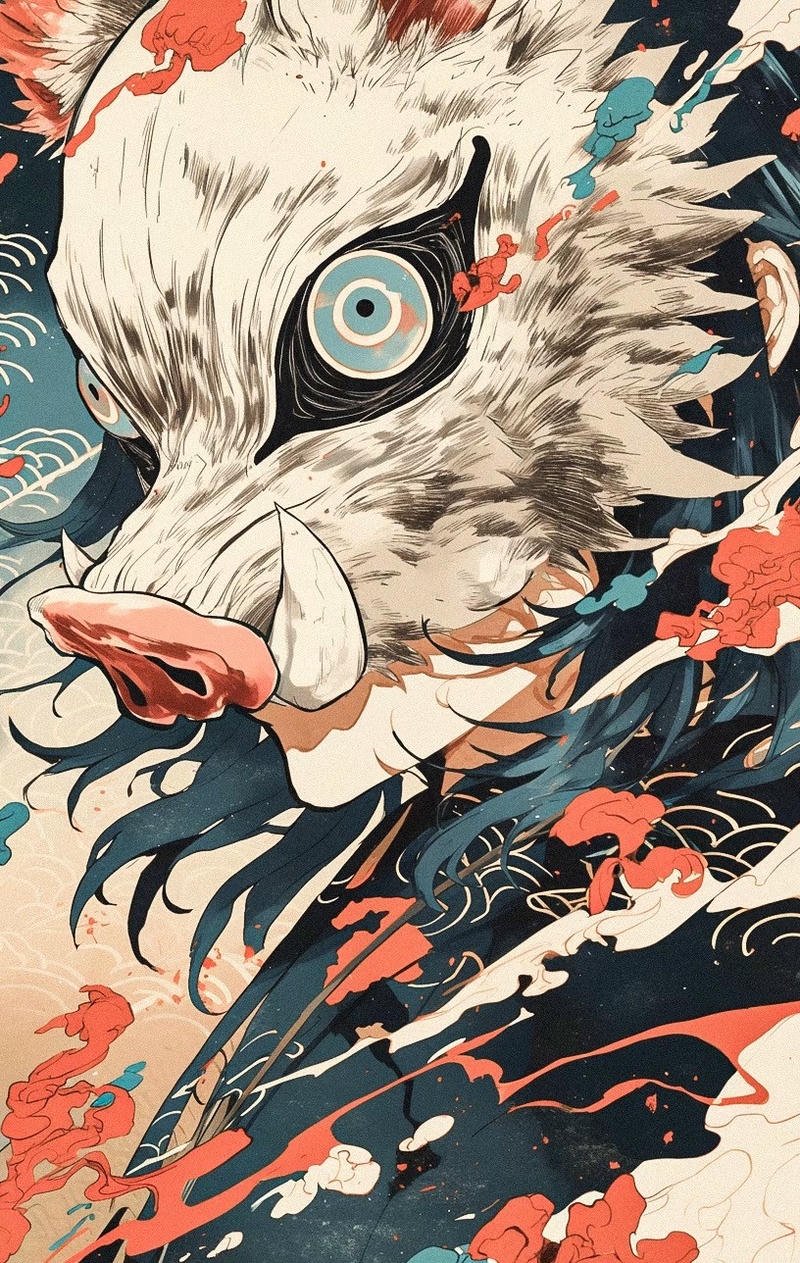 Hình Inosuke với thần thái hoang dã đặc trưng