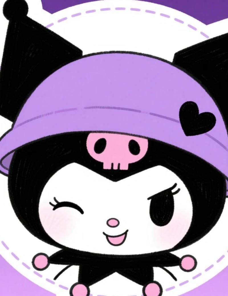 Hình Kuromi anime phong cách chibi dễ thương