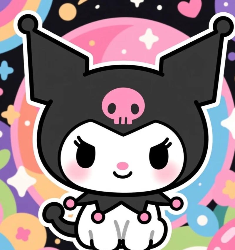 Hình Kuromi anime trong khung cảnh đơn giản