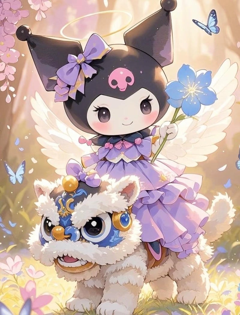 Hình Kuromi anime với vẻ ngoài đáng yêu cá tính