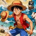 Hình Luffy phong cách hoạt hình Nhật nổi bật ảnh anime luffy