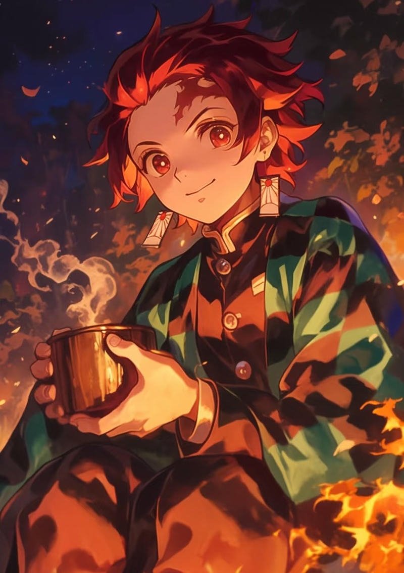 Hình anime Thanh Gươm Diệt Quỷ phong cách ngầu