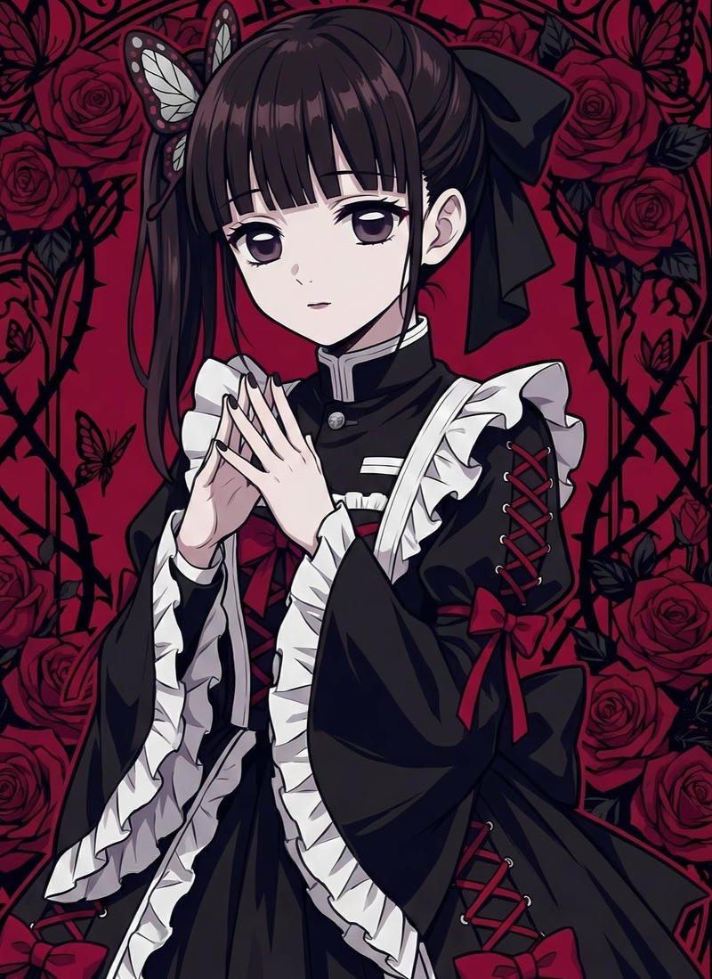 Hình anime Thanh Gươm Diệt Quỷ trong khung cảnh tối