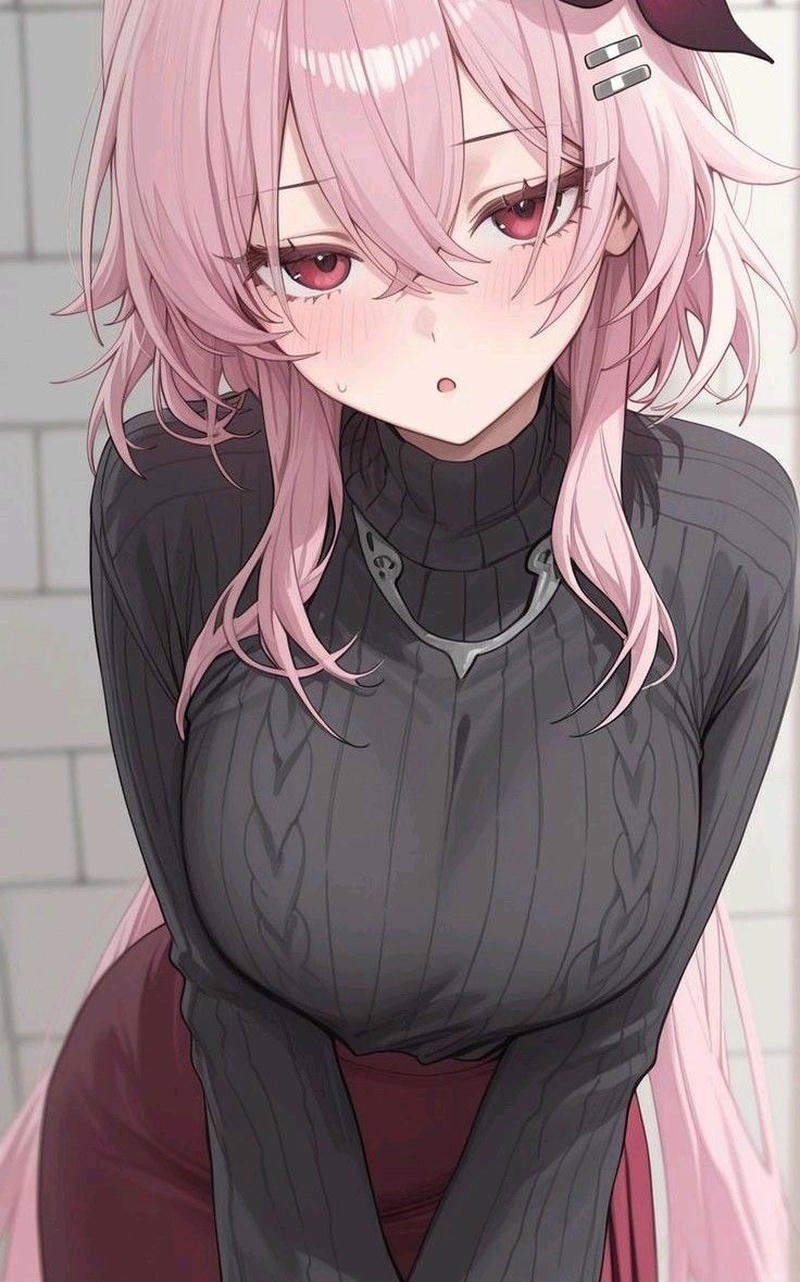 Hình anime ecchi trong không gian đơn giản