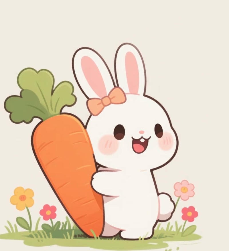 Hình thỏ anime phong cách cute tự nhiên