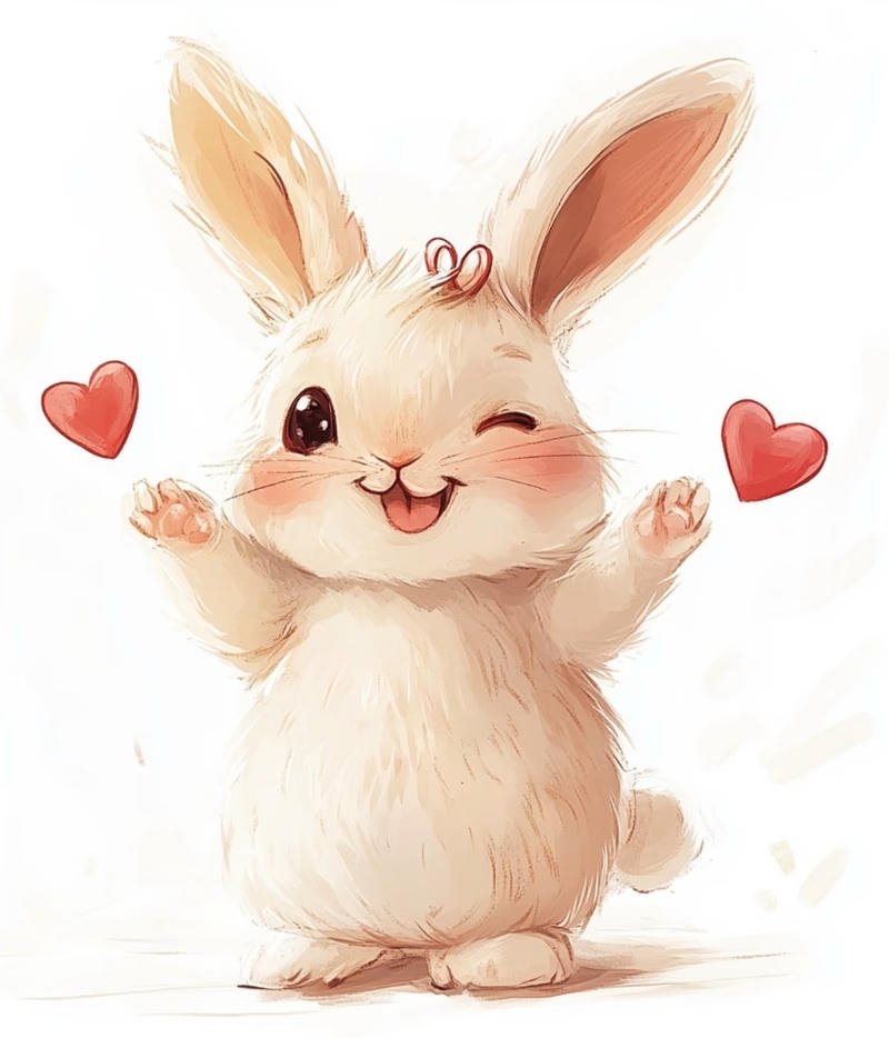 Hình thỏ anime phong cách kawaii cuốn hút