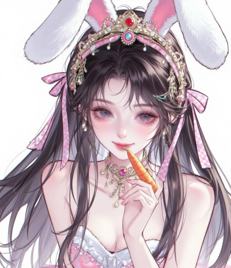 Hình thỏ anime trong không gian nhẹ