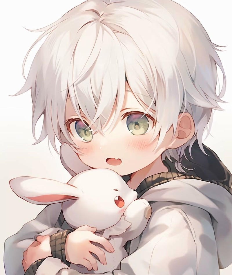 Hình thỏ anime trong khung cảnh đơn giản