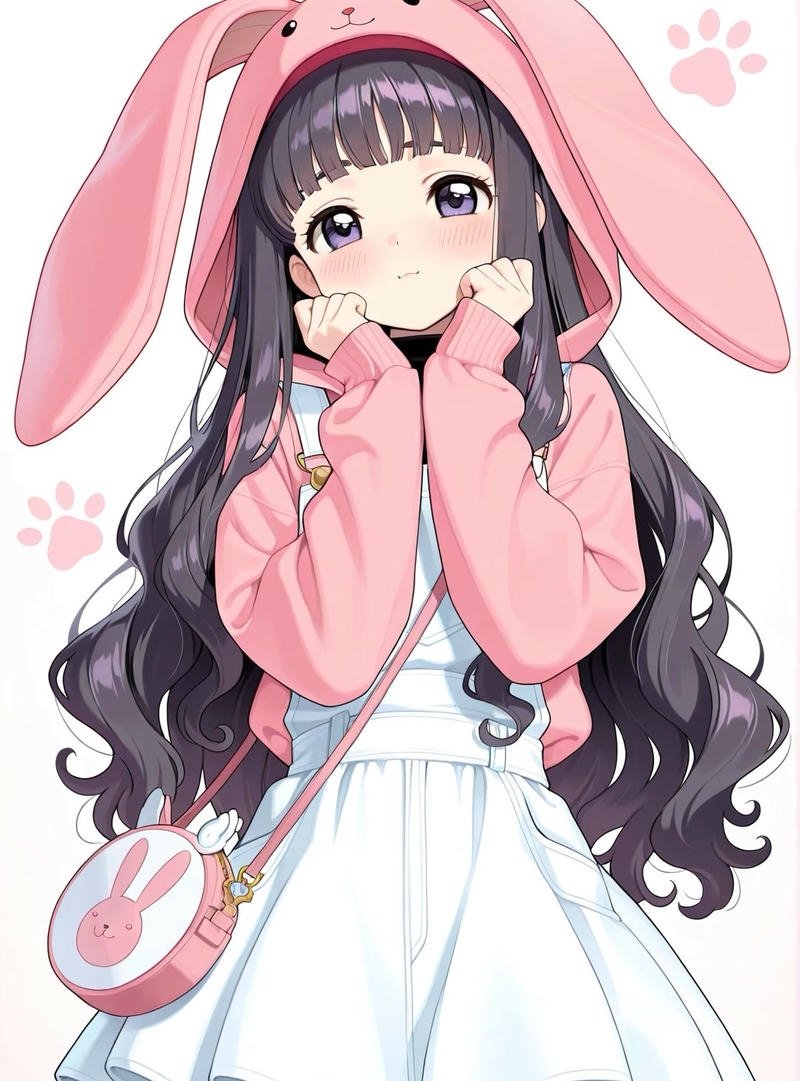 Hình thỏ anime với ánh mắt ngộ nghĩnh