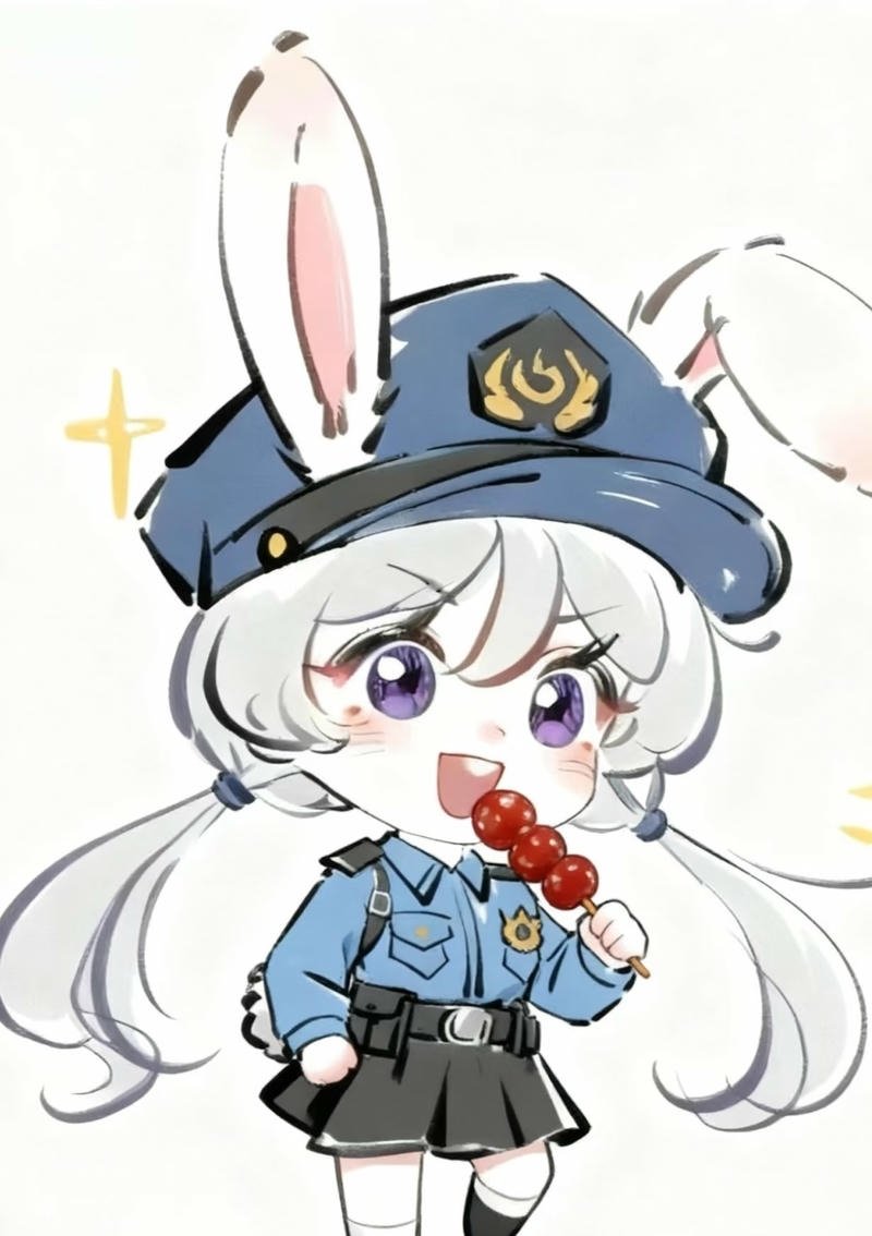 Hình thỏ anime với biểu cảm tinh nghịch