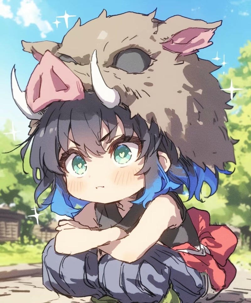 Inosuke trong khung cảnh thiên nhiên hoang sơ