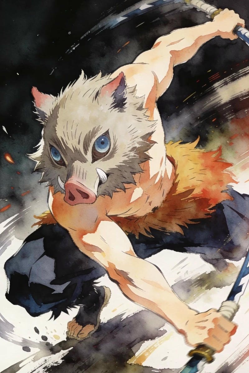 Inosuke với thần thái tự tin và mạnh mẽ