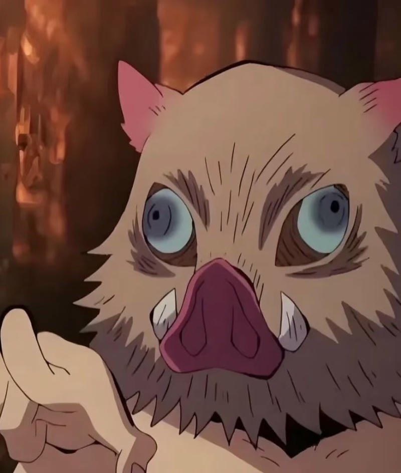 Inosuke với tư thế chiến đấu linh hoạt mạnh