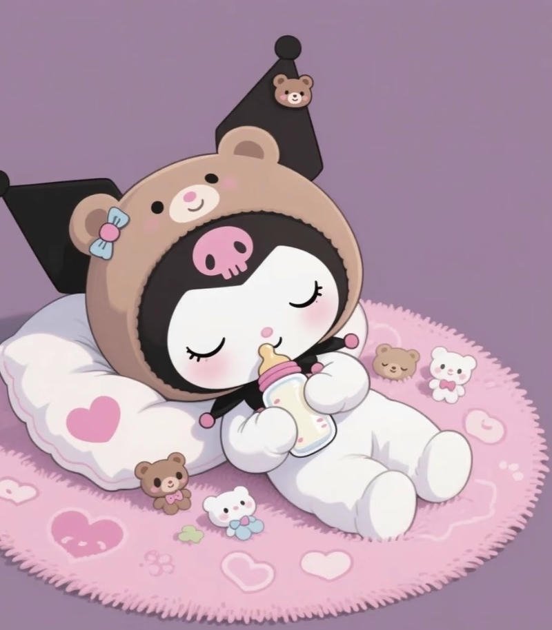 Kuromi anime với ánh mắt đáng yêu cuốn hút