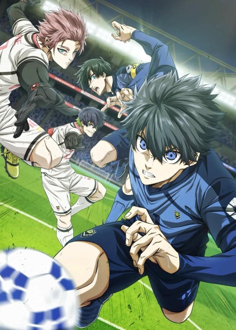 Nhân vật Blue Lock đứng trên sân cỏ đầy tự tin