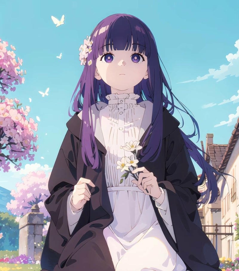 Nhân vật Fern anime với ánh nhìn trầm lặng