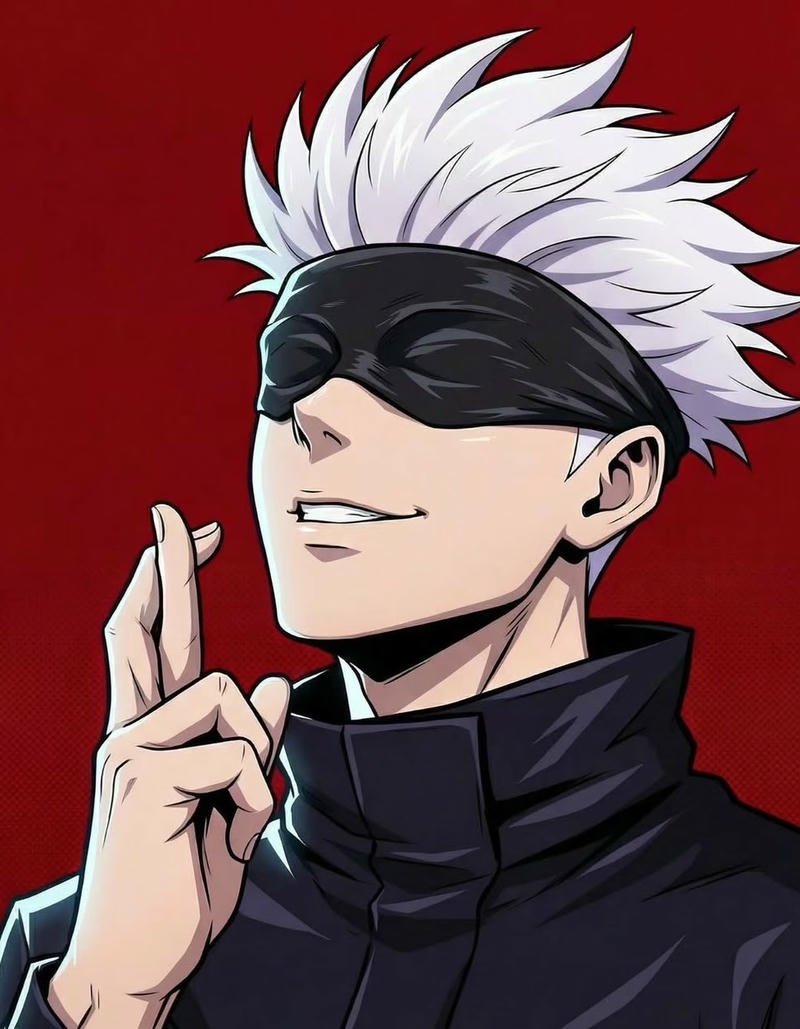 Nhân vật Gojo Satoru với ánh mắt che kín bí ẩn