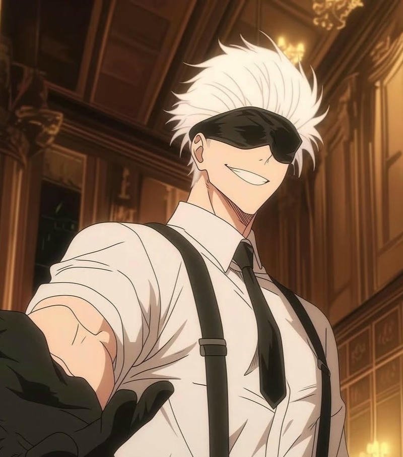 Nhân vật Gojo Satoru với ánh nhìn xa xăm