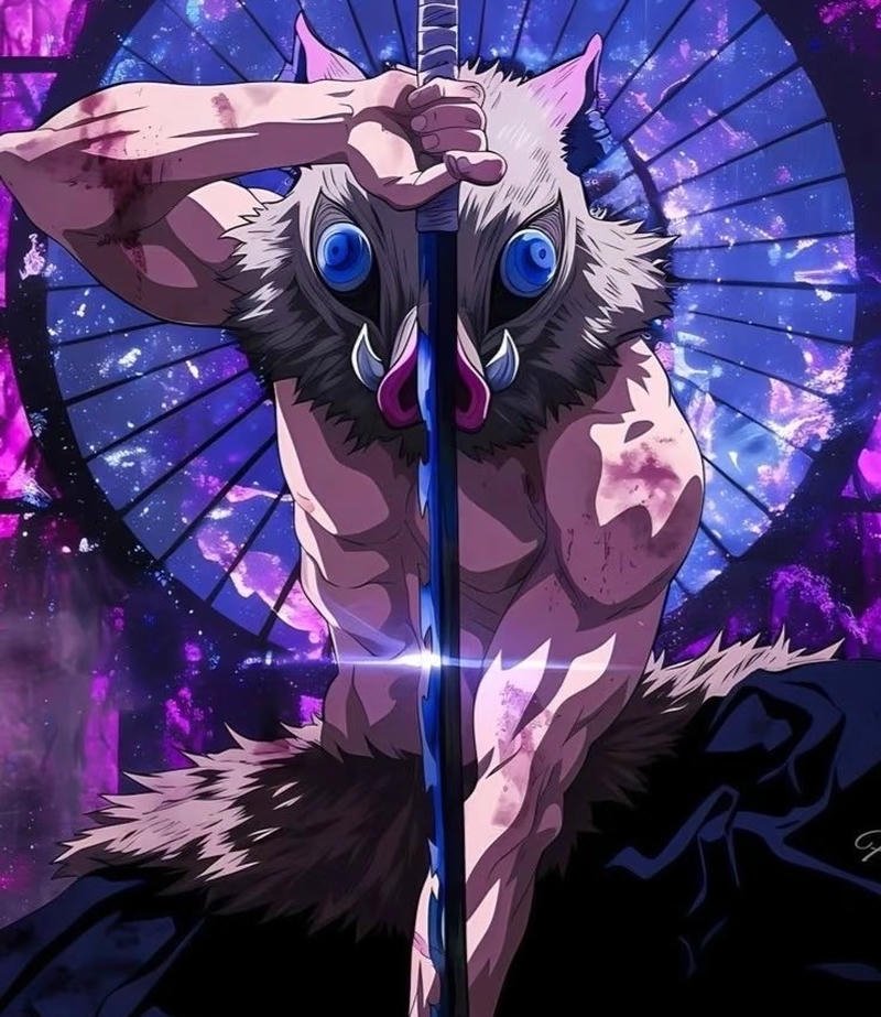 Nhân vật Inosuke với phong cách chiến đấu độc đáo