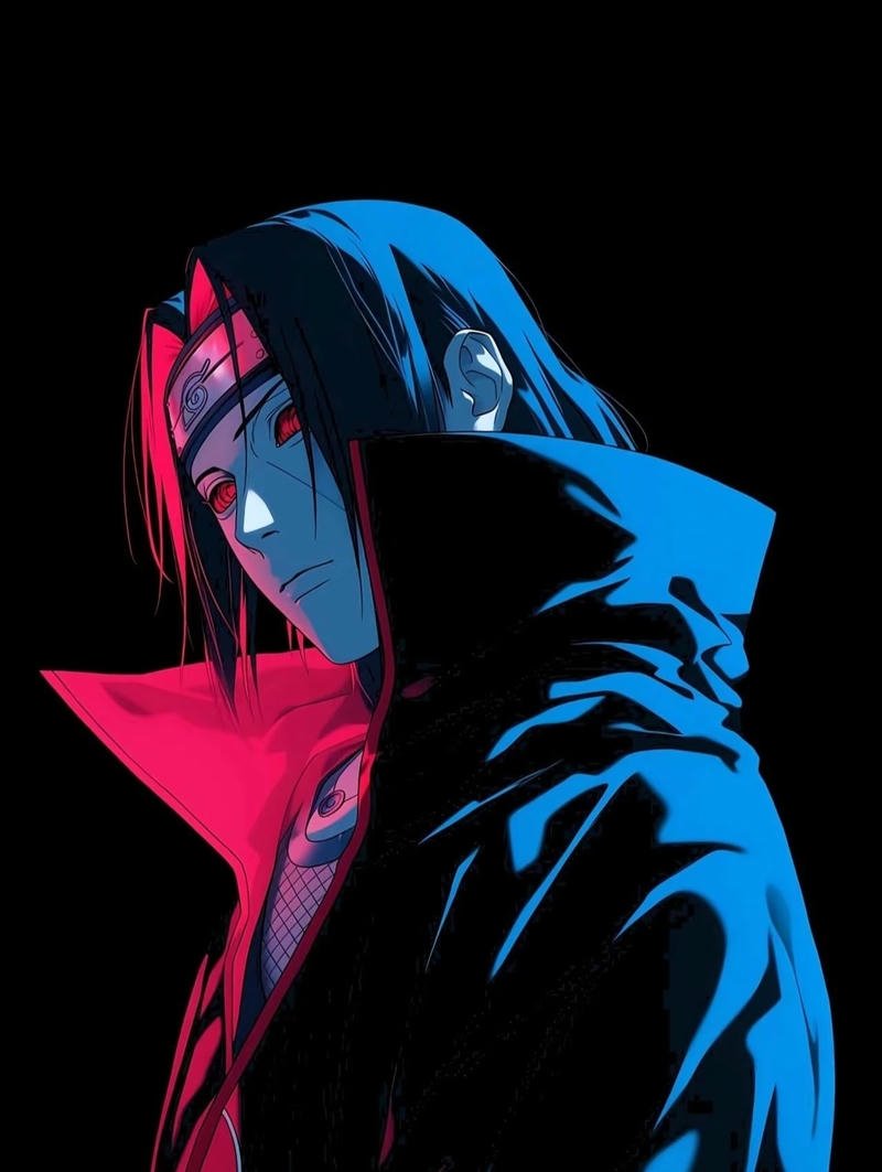 Nhân vật Itachi đứng dưới ánh trăng đầy cô đơn