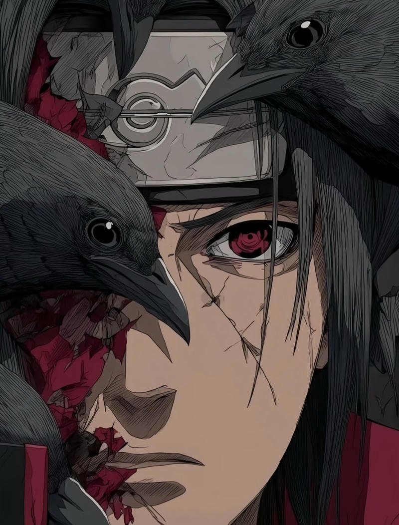 Nhân vật Itachi đứng một mình đầy cô độc