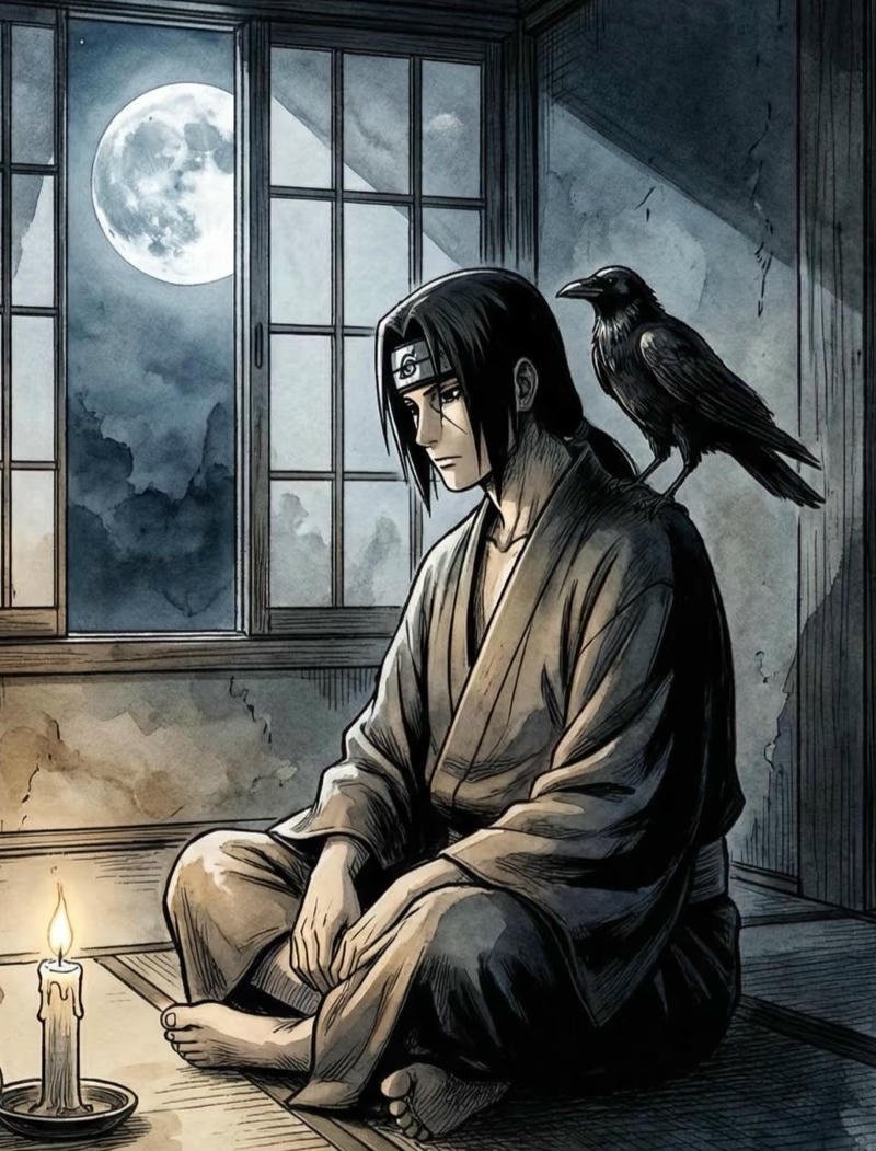Nhân vật Itachi với thần thái lạnh lùng sâu sắc