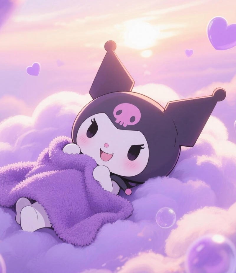 Nhân vật Kuromi anime với biểu cảm tinh nghịch đáng yêu