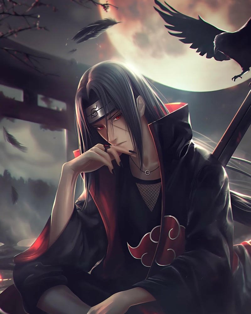 Nhân vật Uchiha Itachi với ánh mắt lạnh lùng