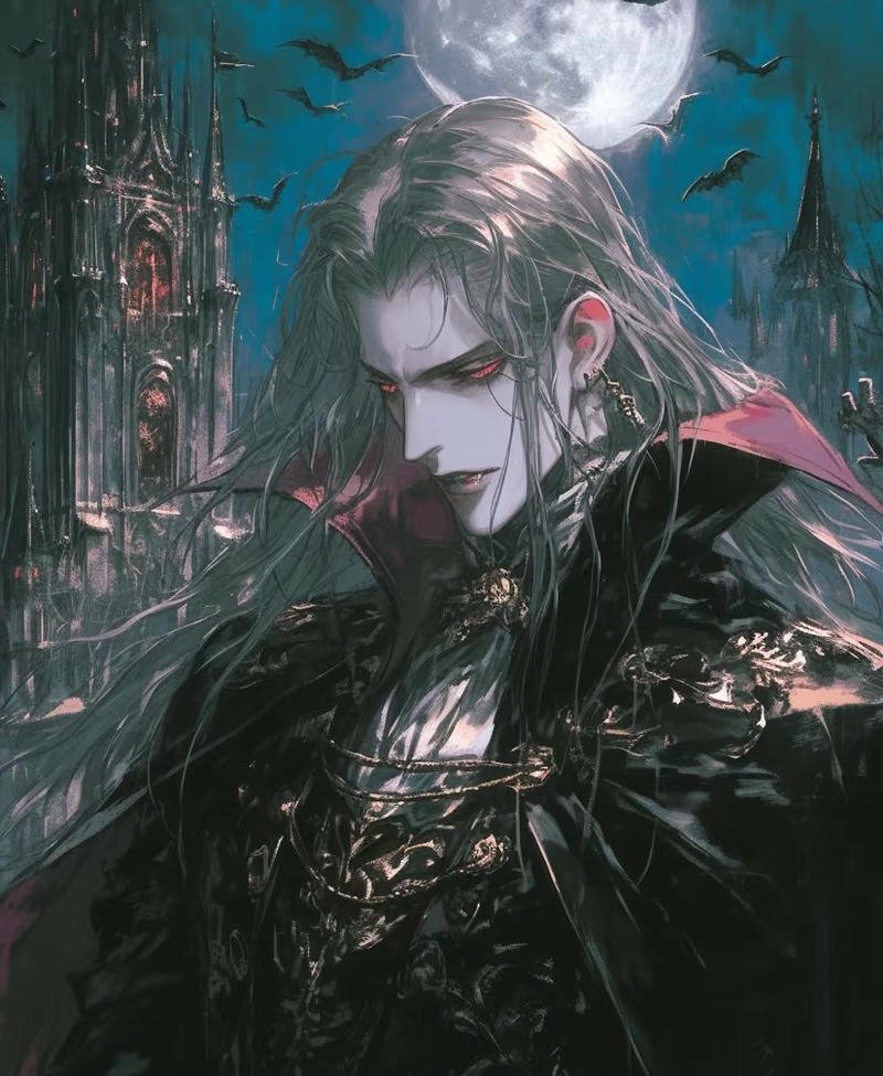 Nhân vật anime ma cà rồng trong bóng tối