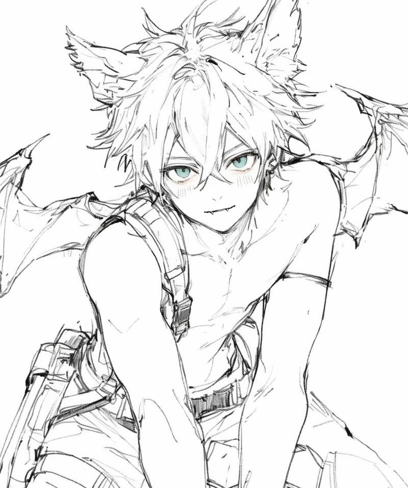 Nhân vật anime nam trắng đen mang vẻ bí ẩn