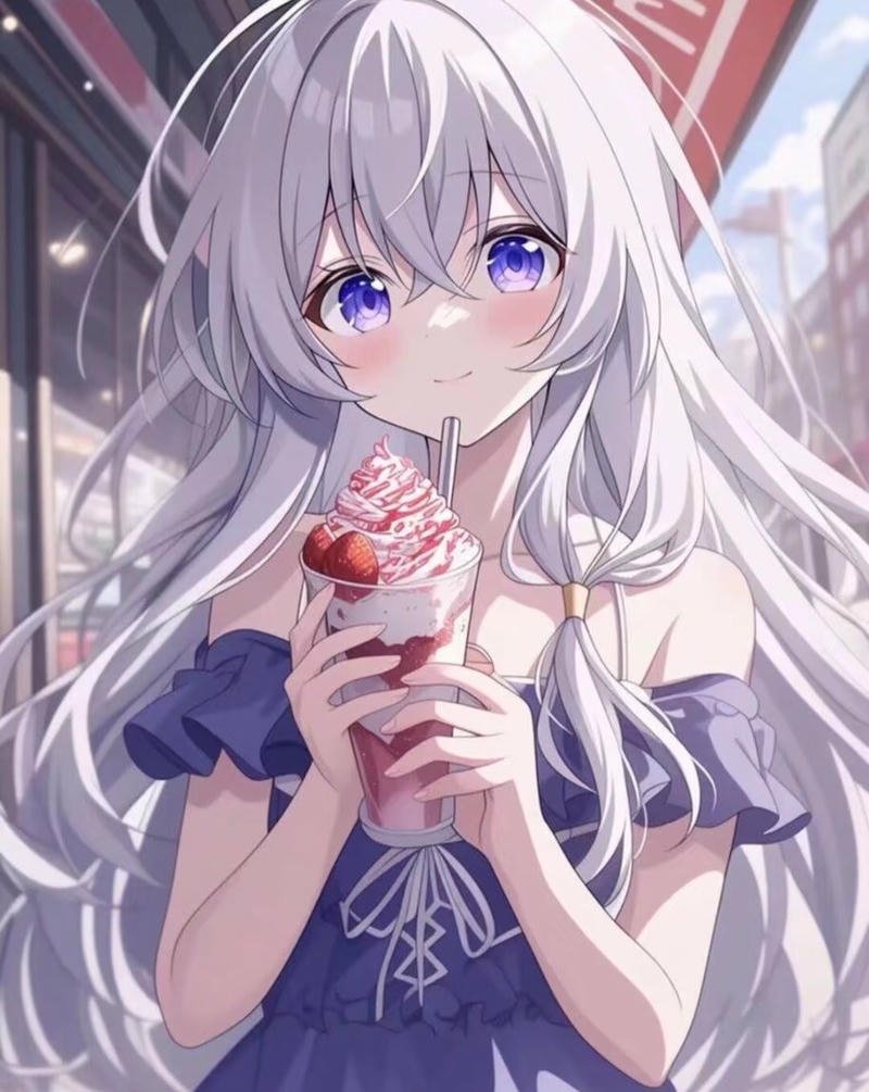 Nhân vật anime nữ ecchi với ánh nhìn quyến rũ