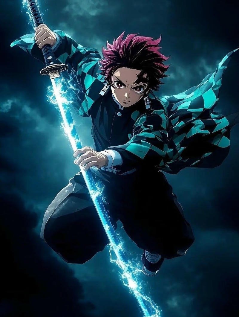 Nhân vật diệt quỷ với thanh kiếm sáng nổi bật