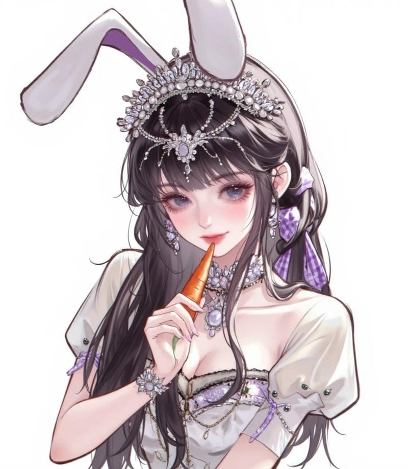 Nhân vật thỏ anime phong cách kawaii đáng yêu