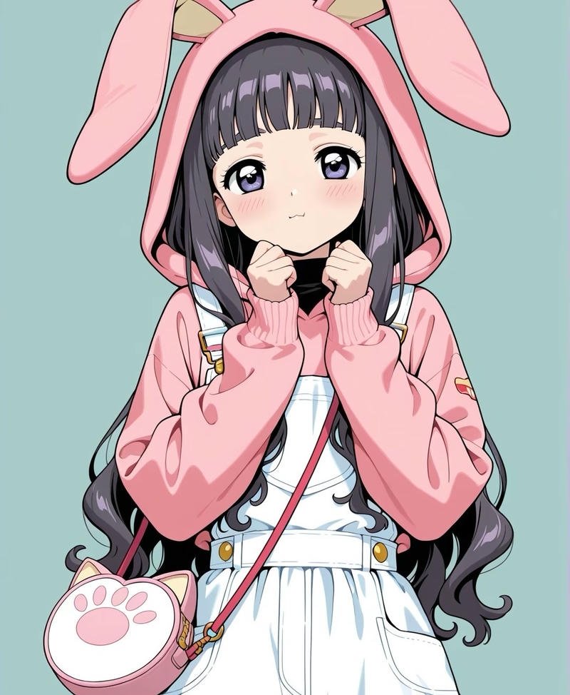 Nhân vật thỏ anime trong không gian sáng