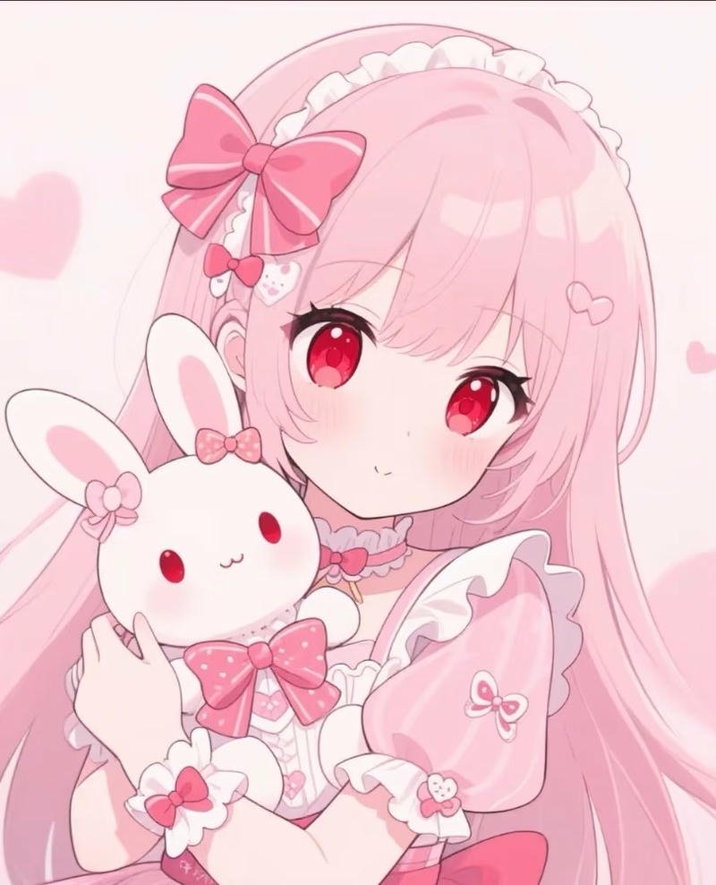 Nhân vật thỏ anime với biểu cảm ngộ nghĩnh