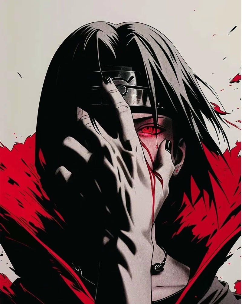 Uchiha Itachi với Sharingan đỏ rực đầy uy lực