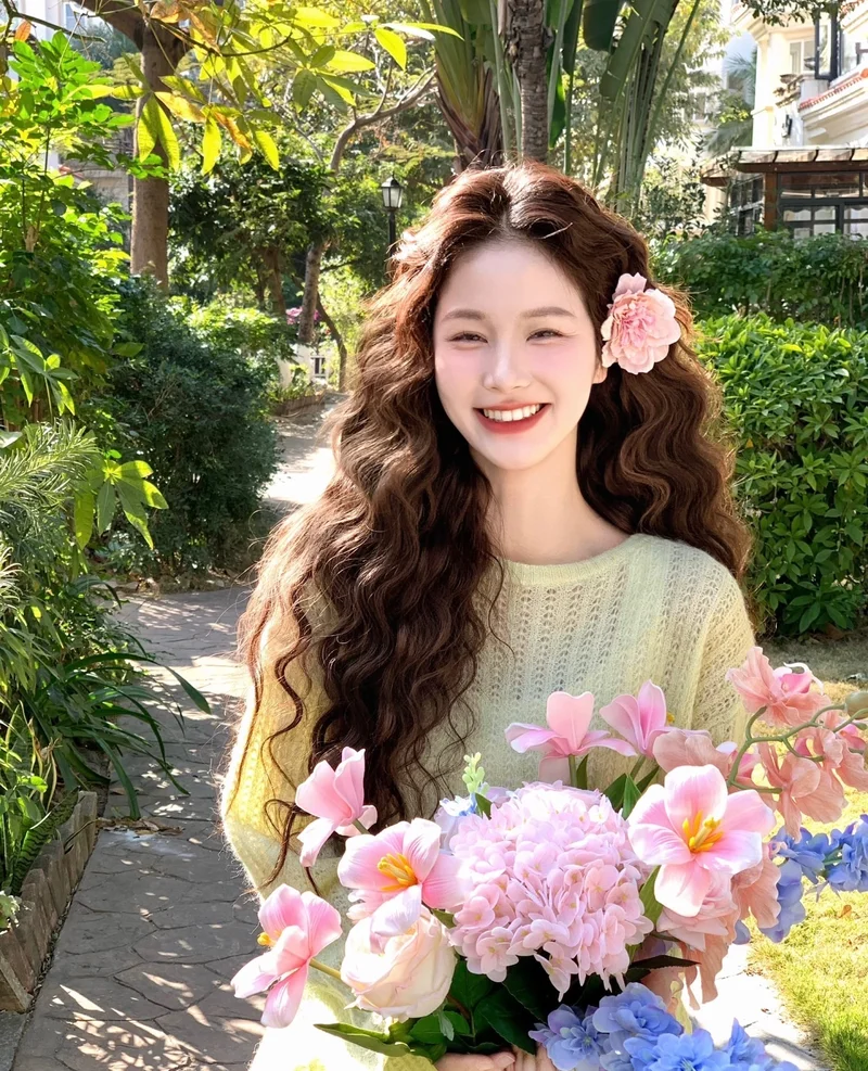 ảnh gái xinh cười tươi sáng nét mặt khả ái