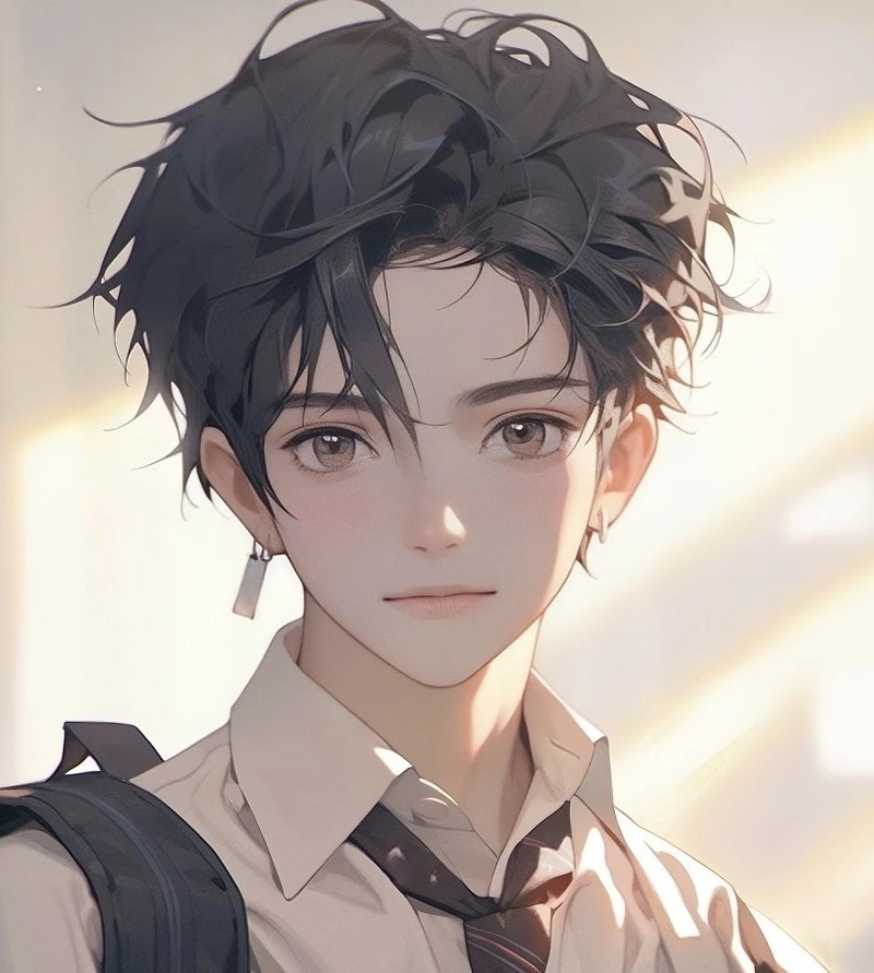 anime nam học sinh phong cách dễ thương nhẹ nhàng