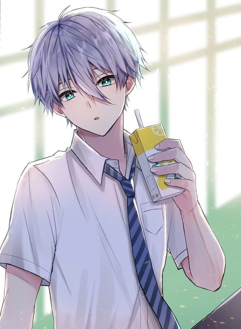 anime nam học sinh trong không gian lớp học