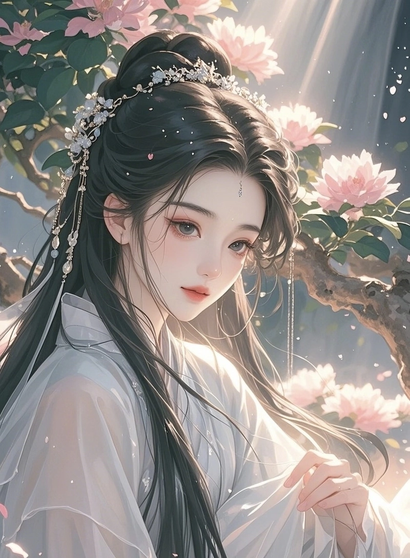 anime nữ cổ trang với nét đẹp thanh tao