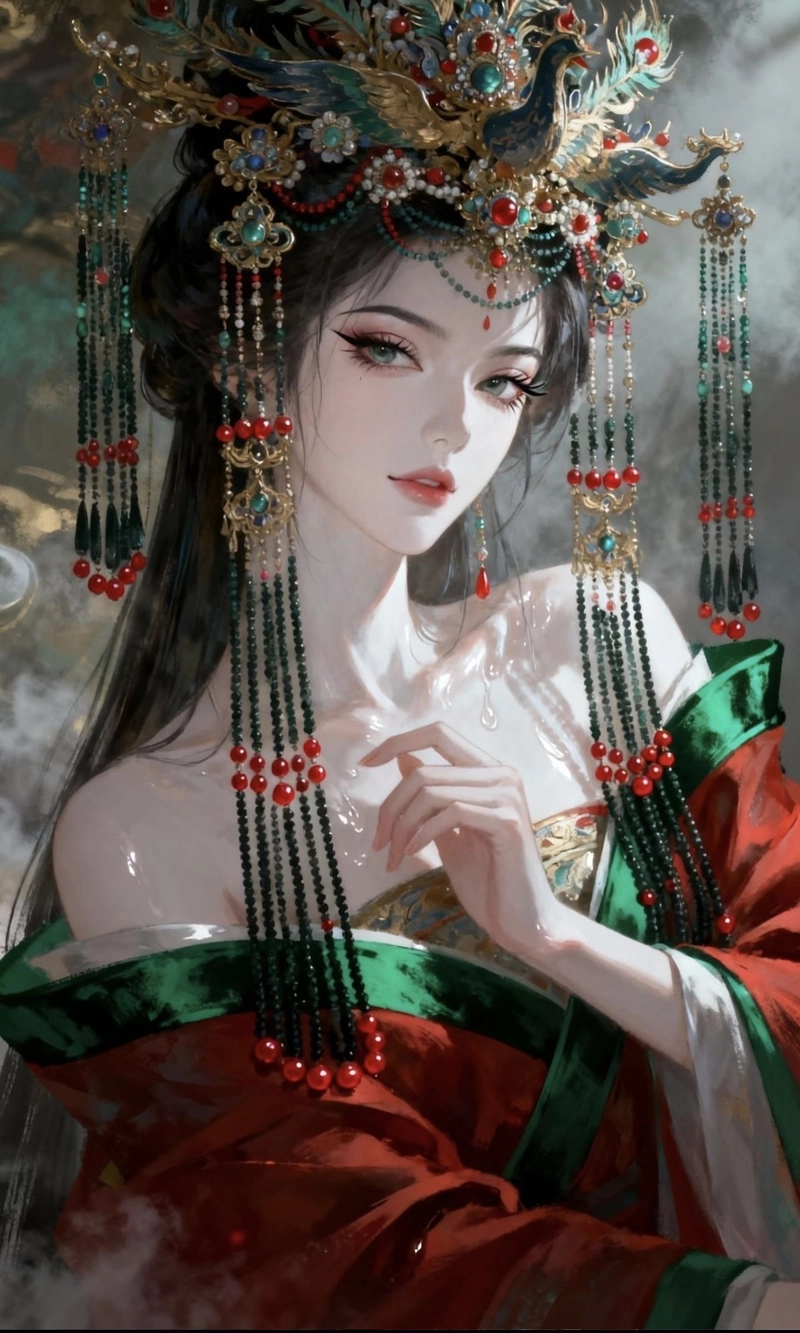 anime nữ cổ trang với thần thái thanh thoát