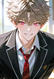 hình anime nam học sinh trong không gian yên tĩnh