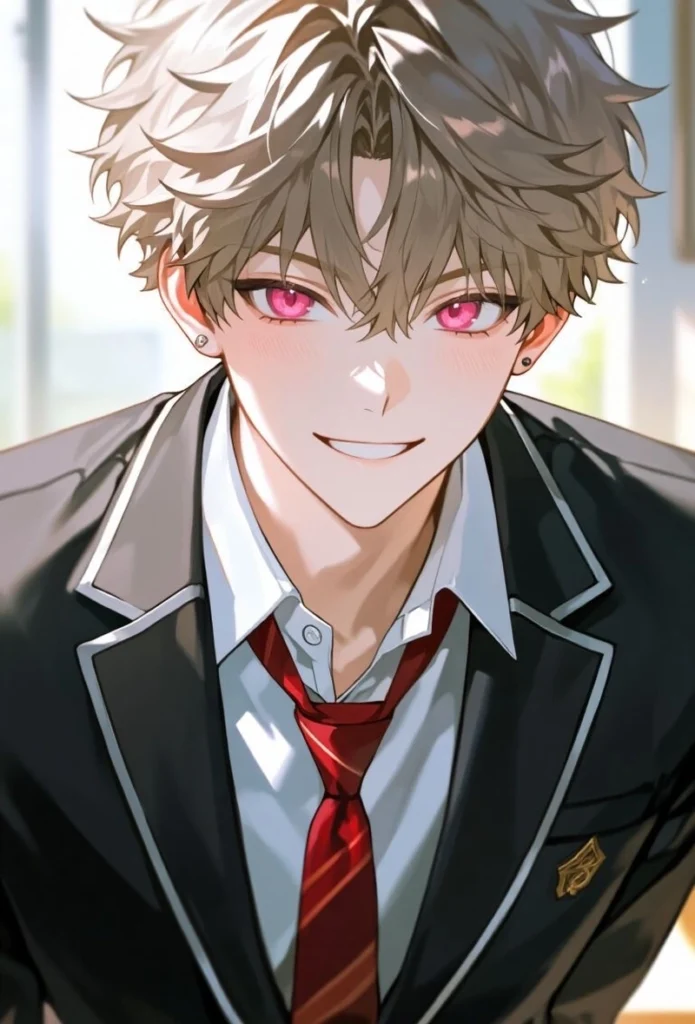 hình anime nam học sinh trong không gian yên tĩnh