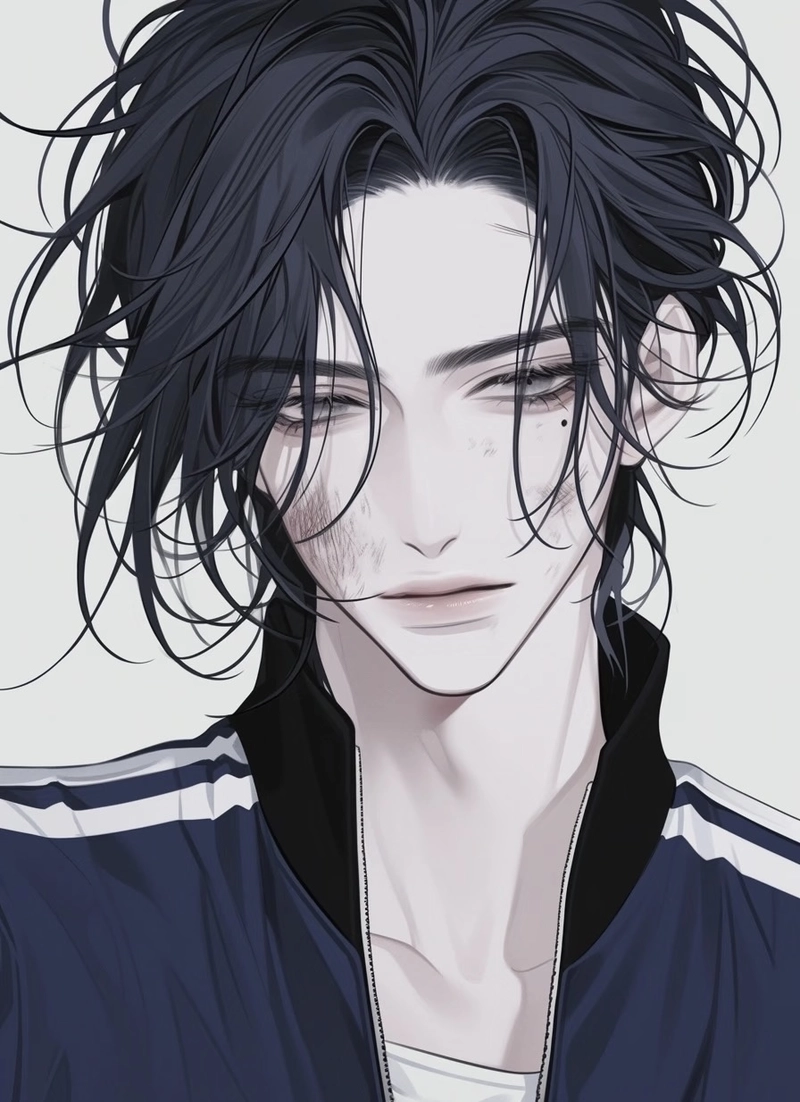 hình anime nam học sinh với ánh nhìn tự nhiên