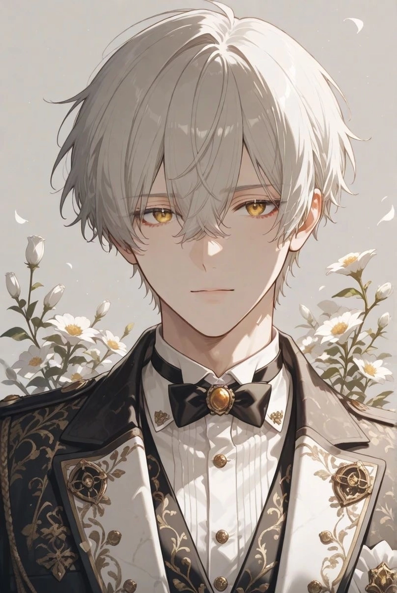 hình anime nam tóc trắng phong cách hiện đại cuốn hút