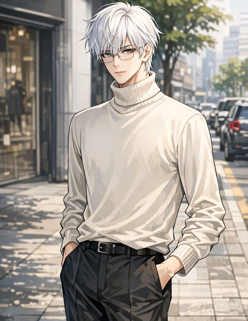 hình anime nam tóc trắng phong cách lạnh lùng cá tính