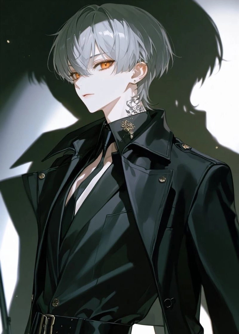 hình anime nam tóc trắng phong cách lạnh lùng cuốn hút