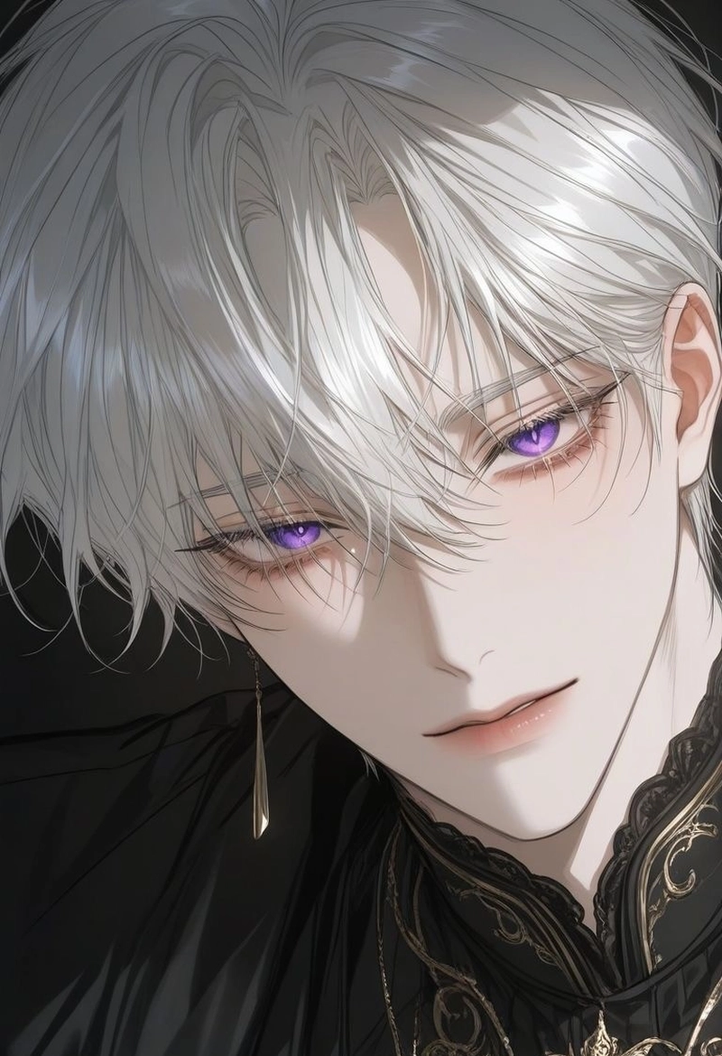 hình anime nam tóc trắng phong cách mạnh mẽ nổi bật