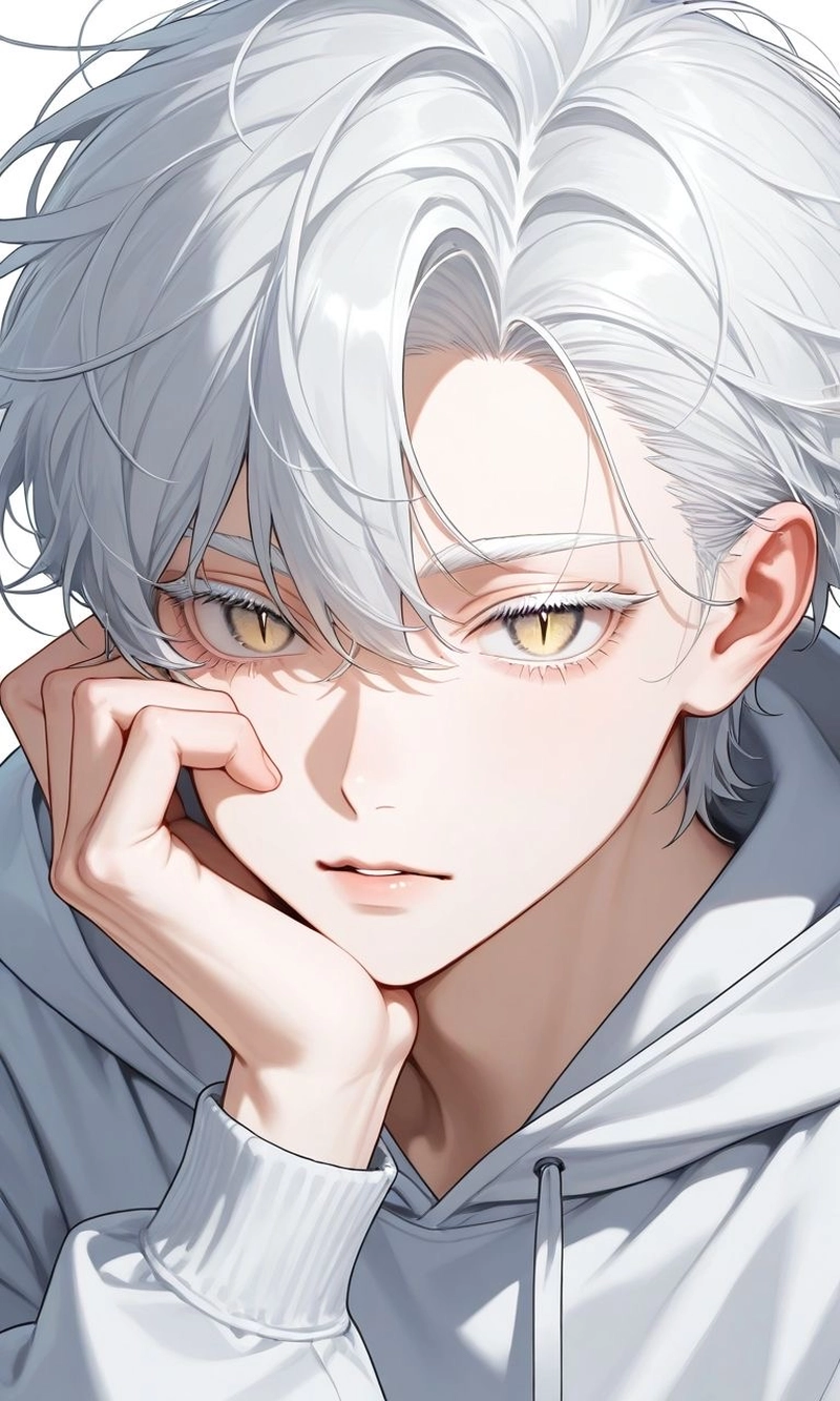 hình anime nam tóc trắng phong cách ngầu cá tính